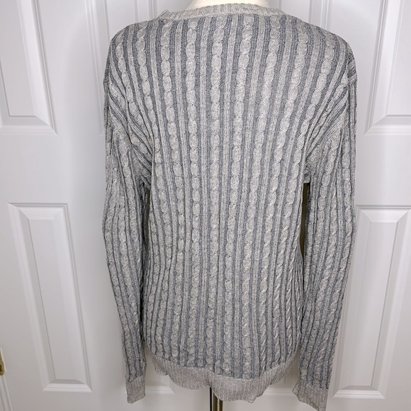 Levi’s Wool Blend Cable Knit Pullover Sweater Grey XL - Picture 4 of 8